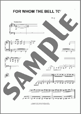 For Whom The Bell Tolls(Metallica) 楽譜 ピアノ（ソロ） ダウンロード