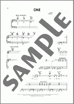 One(Rebecca St. James) 楽譜 ピアノ & ボーカル & ギター ダウンロード