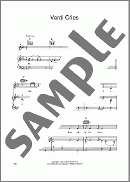 Verdi Cries(10,000 Maniacs) 楽譜 ピアノ & ボーカル & ギター ダウンロード