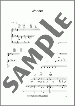 Wonder(Natalie Merchant) 楽譜 ピアノ & ボーカル & ギター ダウンロード