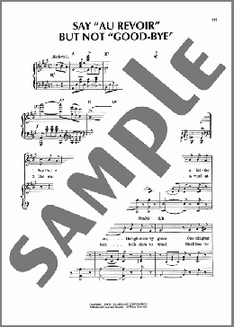 Say ”Au Revoir,” But Not ”Good-Bye”(Harry Kennedy) 楽譜 ピアノ & ボーカル & ギター ダウンロード
