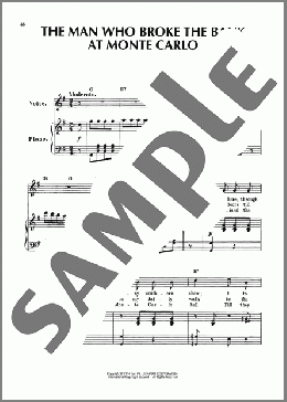 The Man Who Broke The Bank At Monte Carlo(Fred Gilbert) 楽譜 ピアノ & ボーカル & ギター ダウンロード