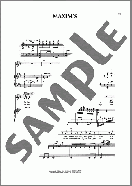 Maxim's(Franz Lehar/Leo Stein/Victor Leon) 楽譜 ピアノ & ボーカル & ギター ダウンロード