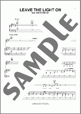 Leave the Light On (from The Notebook)(Ingrid Michaelson) 楽譜 ピアノ & ボーカル & ギター ダウンロード