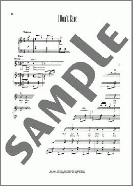 I Don't Care(Eva Tanguay) 楽譜 ピアノ & ボーカル & ギター ダウンロード