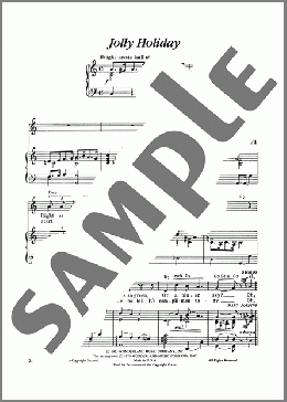 Jolly Holiday (from Mary Poppins)(Robert B. Sherman/Richard M. Sherman/Sherman Brothers) 楽譜 ピアノ & ボーカル ダウンロード