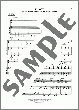 Black (from The Me Nobody Knows)(Will Holt) 楽譜 ピアノ & ボーカル ダウンロード