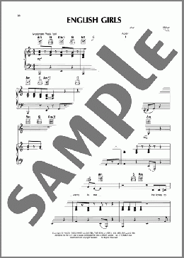English Girls (from Song & Dance)(Andrew Lloyd Webber) 楽譜 ピアノ & ボーカル & ギター ダウンロード