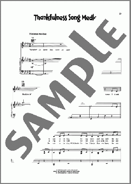 Thankfulness Song Medley(VeggieTales) 楽譜 ピアノ & ボーカル & ギター ダウンロード
