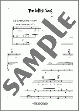 The Selfish Song(VeggieTales) 楽譜 ピアノ & ボーカル & ギター ダウンロード