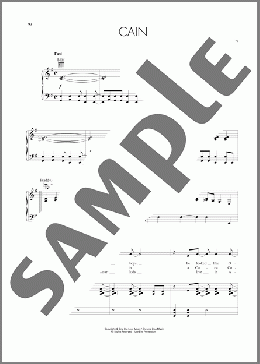 Cain(Patty Griffin) 楽譜 ピアノ & ボーカル & ギター ダウンロード