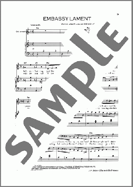 Embassy Lament (from Chess)(Benny Andersson) 楽譜 ピアノ & ボーカル ダウンロード