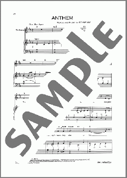 Anthem (from Chess)(Benny Andersson) 楽譜 ピアノ & ボーカル ダウンロード