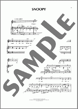 Snoopy (from You're A Good Man, Charlie Brown)(Clark Gesner) 楽譜 ピアノ & ボーカル ダウンロード