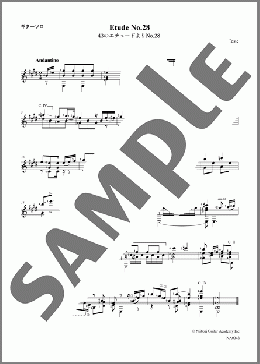 エチュード28番(Napoleon Coste) 楽譜 ギター(ソロ) 初~中級 ダウンロード