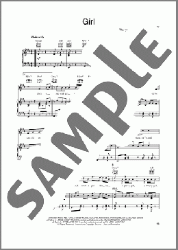 Girl(O-Town) 楽譜 ピアノ & ボーカル & ギター ダウンロード