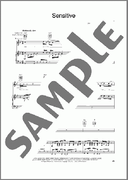 Sensitive(O-Town) 楽譜 ピアノ & ボーカル & ギター ダウンロード