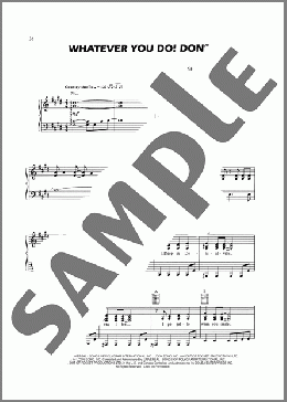 Whatever You Do! Don't!(Shania Twain) 楽譜 ピアノ & ボーカル & ギター ダウンロード