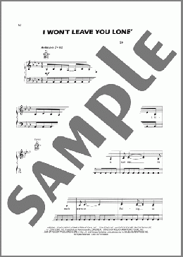 I Won't Leave You Lonely(Shania Twain) 楽譜 ピアノ & ボーカル & ギター ダウンロード