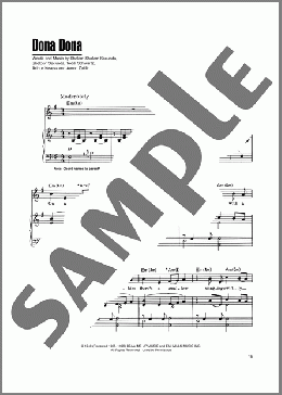 Dona Dona(Aaron Zeitlin) 楽譜 ピアノ & ボーカル & ギター ダウンロード