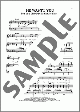He Wasn't You (from On A Clear Day You Can See Forever)(Burton Lane/Alan Jay Lerner) 楽譜 ピアノ & ボーカル ダウンロード