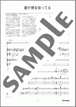 君が僕を知ってる(RCサクセション) 楽譜 ギタースコア 中級 ダウンロード