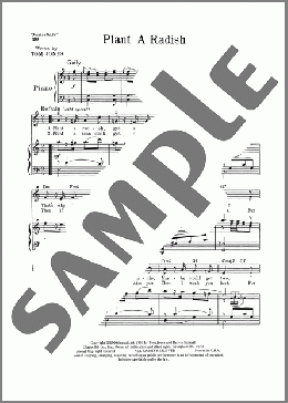 Plant A Radish (from The Fantasticks)(Tom Jones) 楽譜 ピアノ & ボーカル ダウンロード
