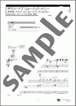 サウンド・オブ・ミュージック・メドレー(前奏曲～サウンド・オブ・ミュージック～ドレミのうた～私のお気に入り～すべての山に登れ)（Richard Rodgers）のエレクトーンソロ、5級向け楽譜のサンプル画像