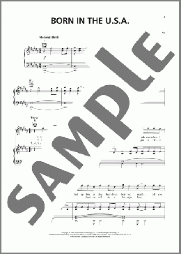 Born In The U.S.A.（Bruce Springsteen）のピアノ & ボーカル & ギター楽譜のサンプル画像