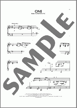 One (from A Chorus Line)（Edward Kleban）のピアノソロ楽譜のサンプル画像