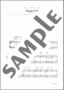 Happy End（坂本 龍一）のピアノソロ、中級から上級向け楽譜のサンプル画像