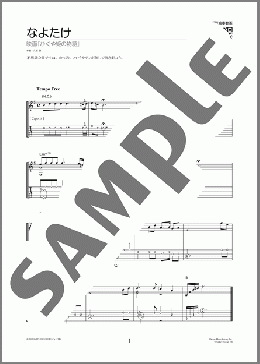 なよたけ(久石 譲)のギターソロ、初級から中級向け楽譜のサンプル画像