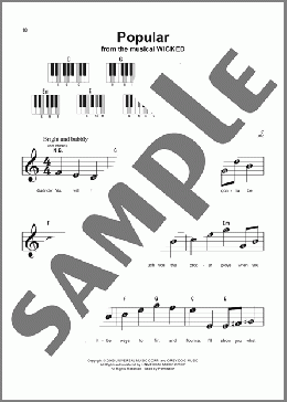 Popular (from Wicked)（Stephen Schwartz）のピアノソロ楽譜のサンプル画像