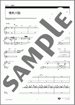 情熱大陸（葉加瀬 太郎）のピアノ連弾、中級から上級向け楽譜のサンプル画像