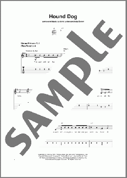 Hound Dog（Elvis Presley）のギターソロ楽譜のサンプル画像