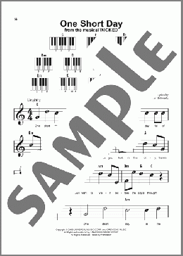 One Short Day (from Wicked)（Stephen Schwartz）のピアノソロ楽譜のサンプル画像