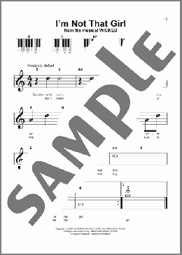 I'm Not That Girl (from Wicked)（Stephen Schwartz）のピアノソロ楽譜のサンプル画像