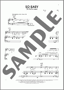 So Easy (To Fall In Love)（Olivia Dean）のピアノ & ボーカル & ギター楽譜のサンプル画像
