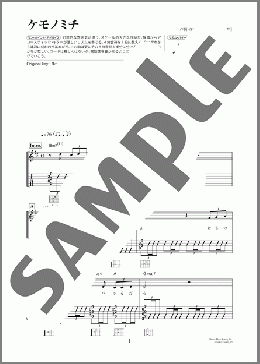 ケモノミチ（Mr.Children）のギター弾き語り、初級から中級向け楽譜のサンプル画像