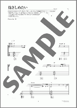 抱きしめたい（Mr.Children）のギター弾き語り、初級から中級向け楽譜のサンプル画像