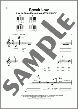 Speak Low（Kurt Weill）のピアノソロ楽譜のサンプル画像