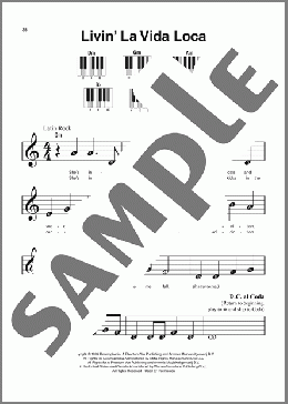 Livin' La Vida Loca(Ricky Martin)のピアノソロ楽譜のサンプル画像