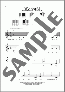 Wonderful (from Wicked: For Good)（Stephen Schwartz）のピアノソロ楽譜のサンプル画像