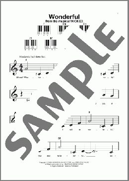 Wonderful (from Wicked)のピアノソロ楽譜のサンプル画像