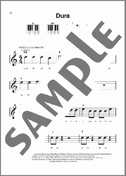 Dura（Daddy Yankee）のピアノソロ楽譜のサンプル画像