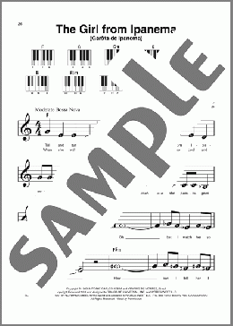 The Girl From Ipanema (Garota De Ipanema)（Stan Getz & Astrud Gilberto）のピアノソロ楽譜のサンプル画像
