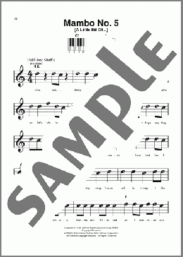 Mambo No. 5 (A Little Bit Of...)（Lou Bega）のピアノソロ楽譜のサンプル画像