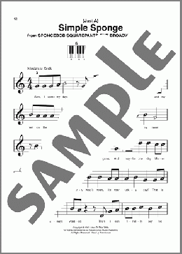 (Just A) Simple Sponge (from Spongebob Squarepants: The Broadway Musical)(Brendon Urie)のピアノソロ楽譜のサンプル画像