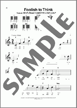 Foolish To Think (from A Gentleman's Guide To Love & Murder)（Robert L. Freedman/Steven Lutvak）のピアノソロ楽譜のサンプル画像
