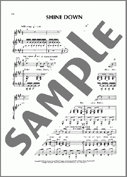 Shine Down（Sandi Patty/Sandi Patti）のピアノ & ボーカル楽譜のサンプル画像
